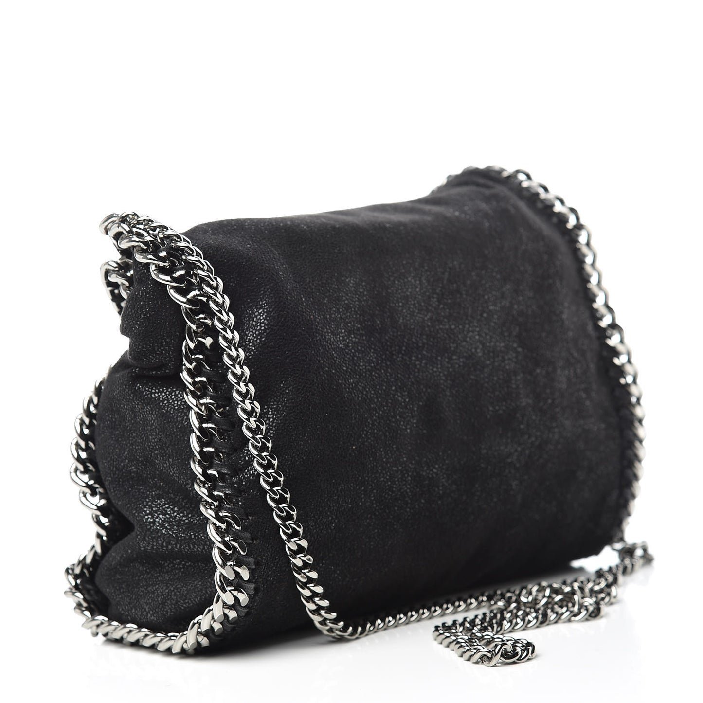 Shaggy Deer Mini Falabella Fold Over Tote Black