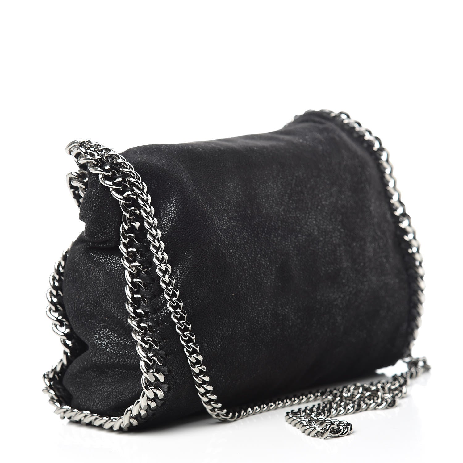 Stella McCartney Shaggy Deer Mini Falabella Fold Over Tote Black 3 of 10