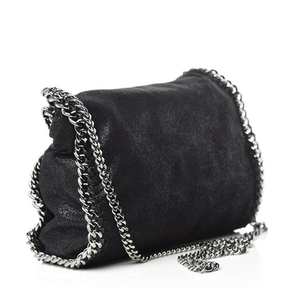Stella McCartney Shaggy Deer Mini Falabella Fold Over Tote Black 3 of 10