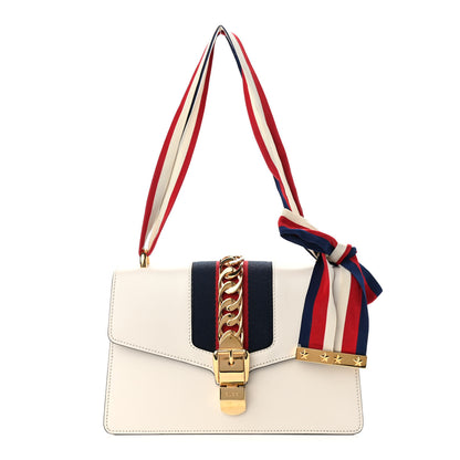 Gucci Calfskin Small Sylvie Shoulder Bag Off White 1 of 10