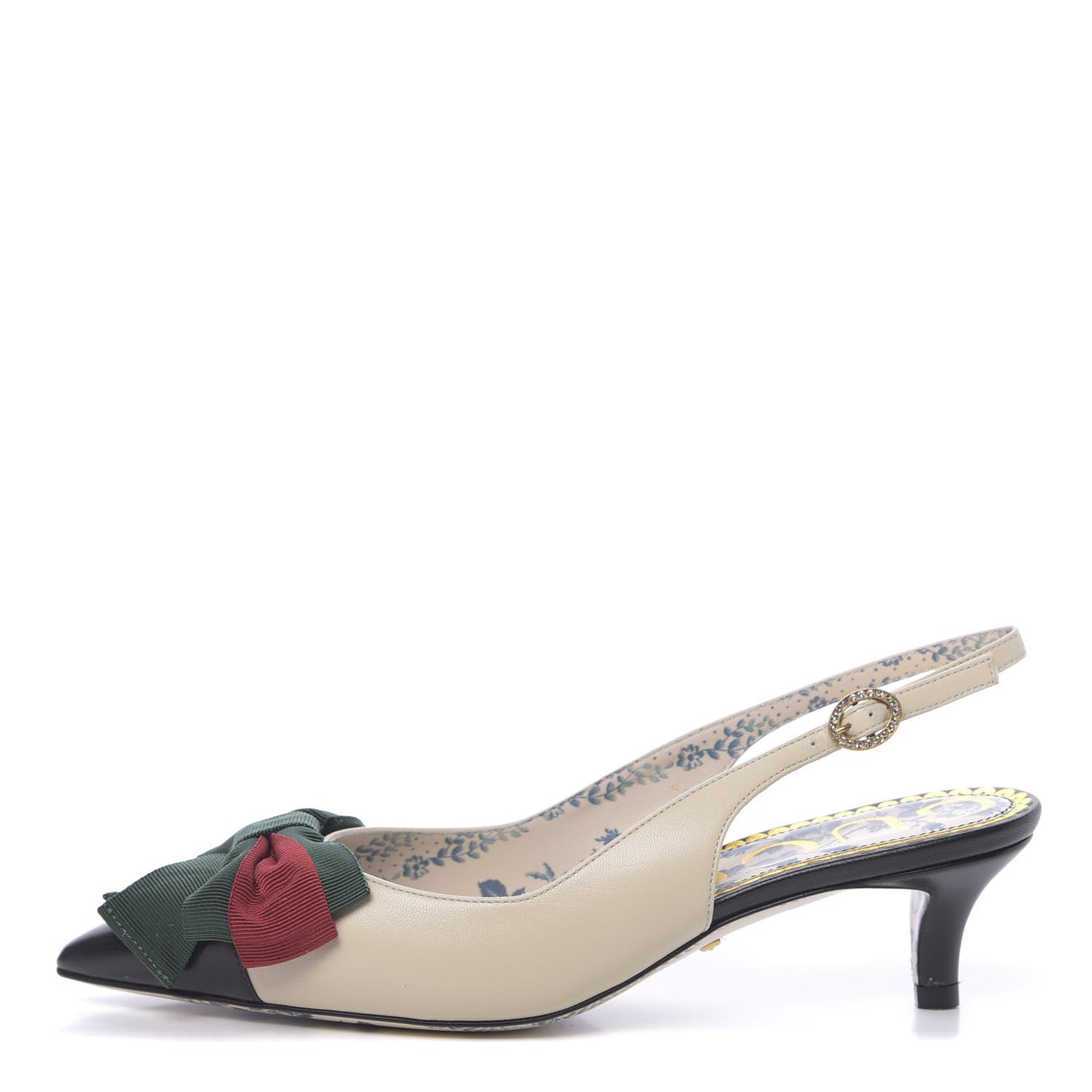 Malaga Kid Web Bow Jane Low Heel Slingback Pumps 35.5 Off White