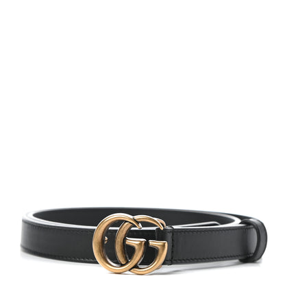 Gucci Calfskin Double G 20mm Belt 80 32 Black 1 of 5
