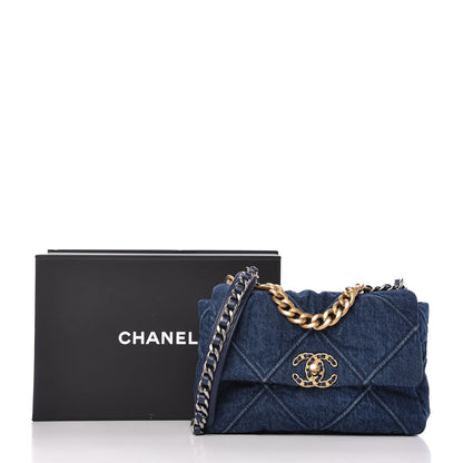 Chanel Denim Quilted Medium Chanel 19 Flap Blue 10 of 10