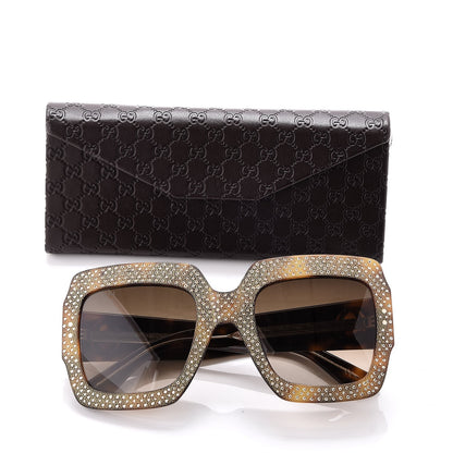 Gucci Crystal Square Frame Sunglasses GG3861/S Tortoise 8 of 8