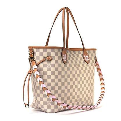Louis Vuitton Damier Azur Braided Neverfull MM Pink 2 of 5
