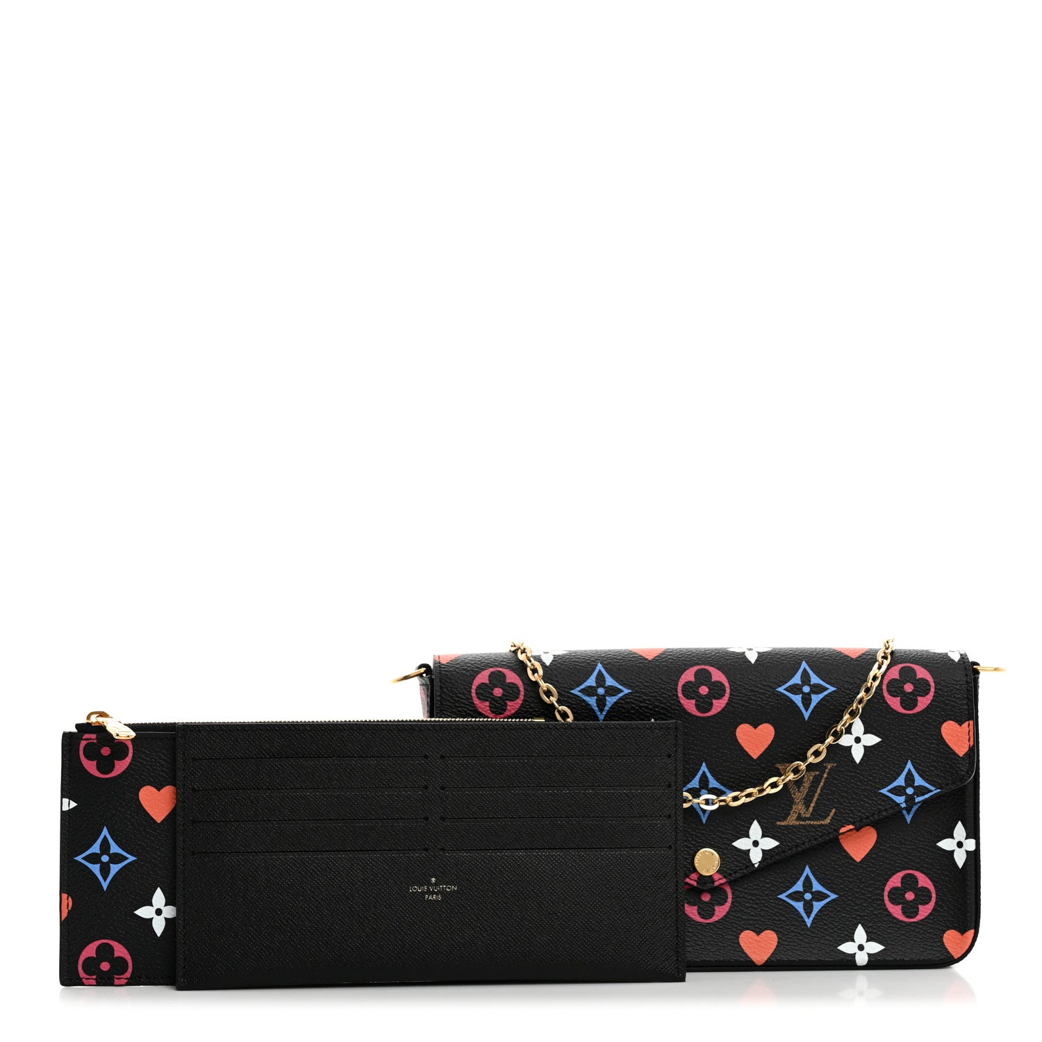 Louis Vuitton Game On Felicie Chain Wallet Black 3 of 11