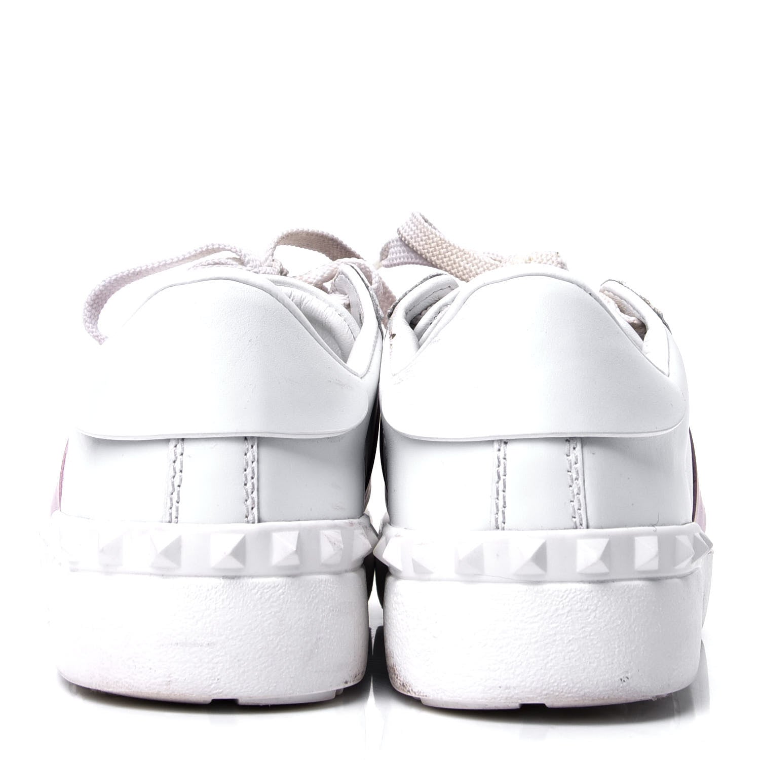 Valentino Garavani Calfskin Rockstud Open Sneakers 36.5 White Lipstick 4 of 6