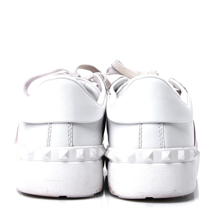 Valentino Garavani Calfskin Rockstud Open Sneakers 36.5 White Lipstick 4 of 6