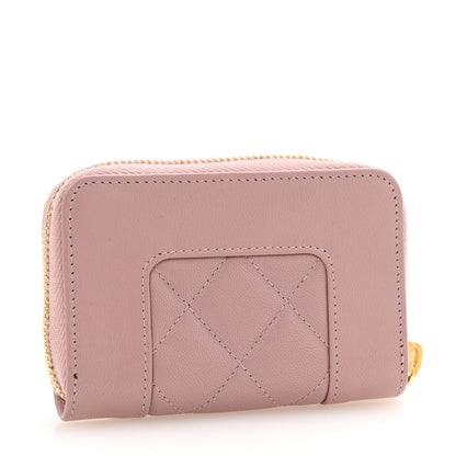 Chanel Sheepskin Quilted Mademoiselle Vintage Zip Coin Purse Light Pink 3 of 8