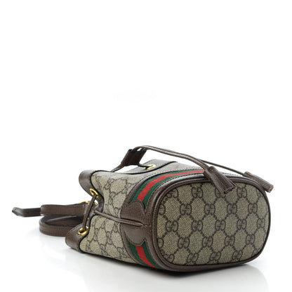 Gucci GG Supreme Monogram Web Mini Ophidia Bucket Bag Brown 4 of 10