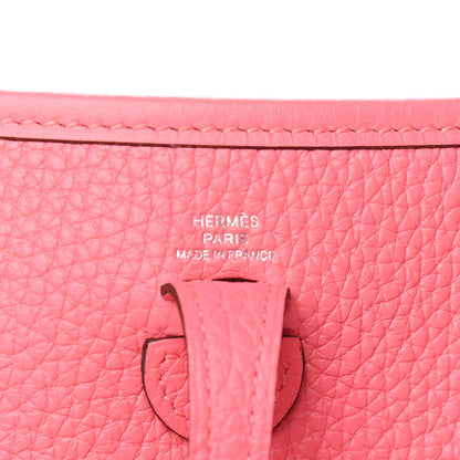 Hermes Taurillon Clemence Amazone Evelyne TPM Rose Azalee Rouge Pivoine 6 of 9