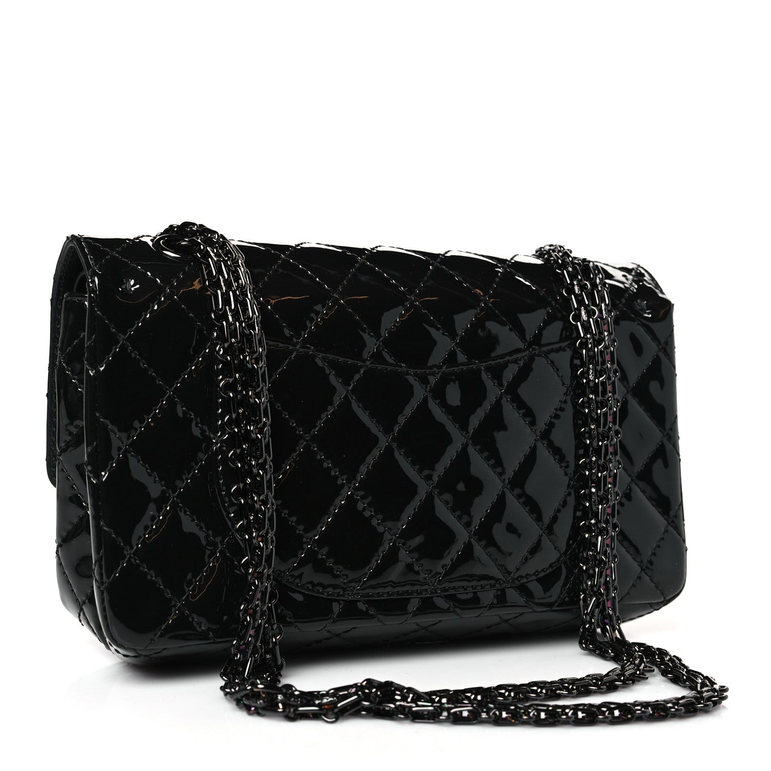 Chanel Patent Calfskin Quilted 2.55 Reissue 225 Flap So Black 5 of 9