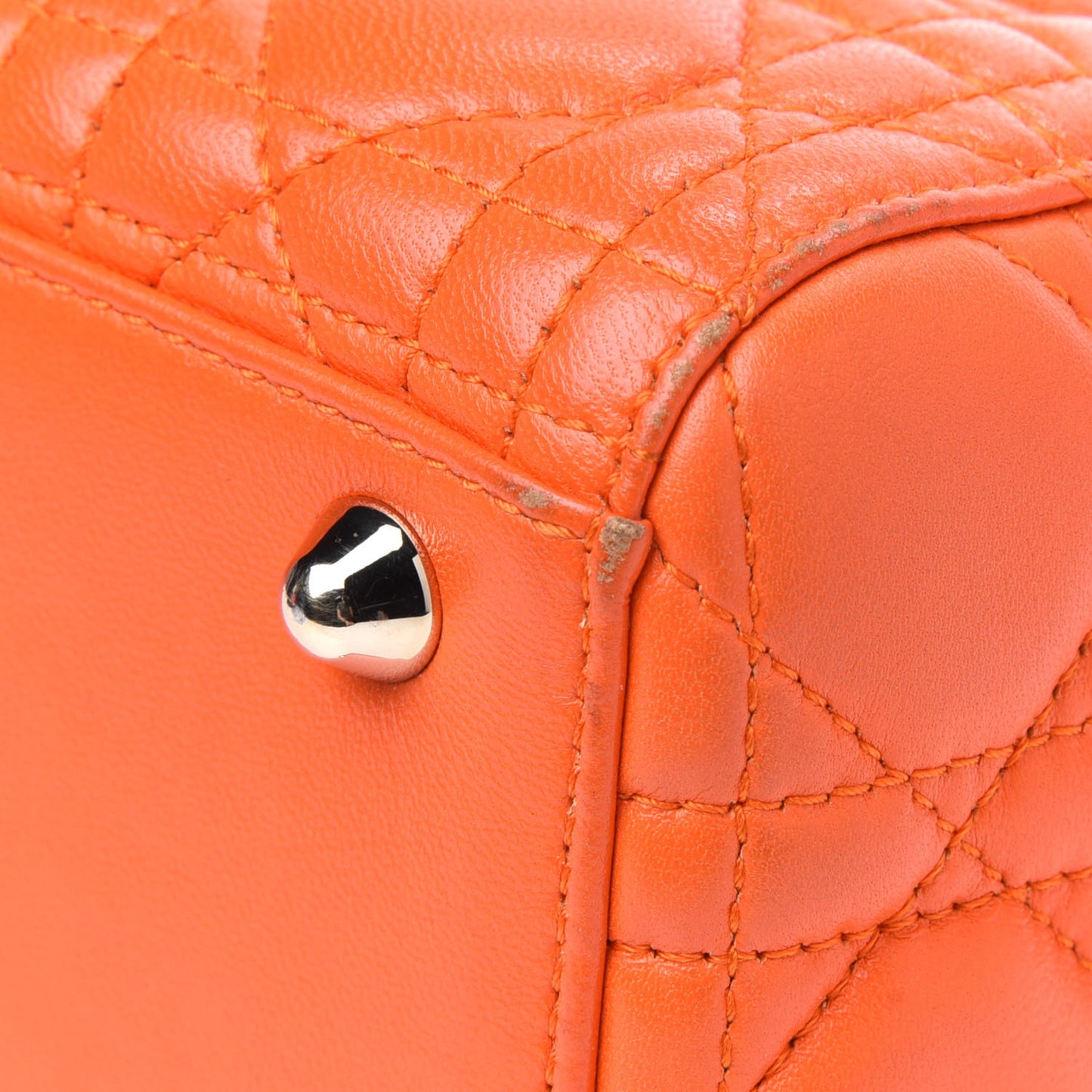 Lambskin Cannage Large Lady Dior Orange