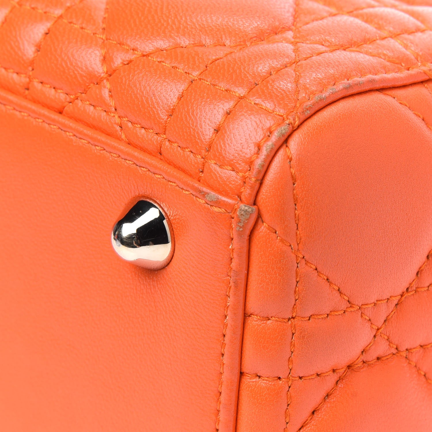 Christian Dior Lambskin Cannage Large Lady Dior Orange 11 of 18