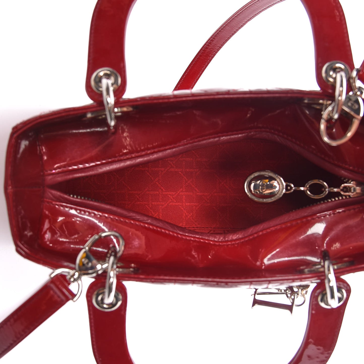 Patent Cannage Medium Lady Dior Red