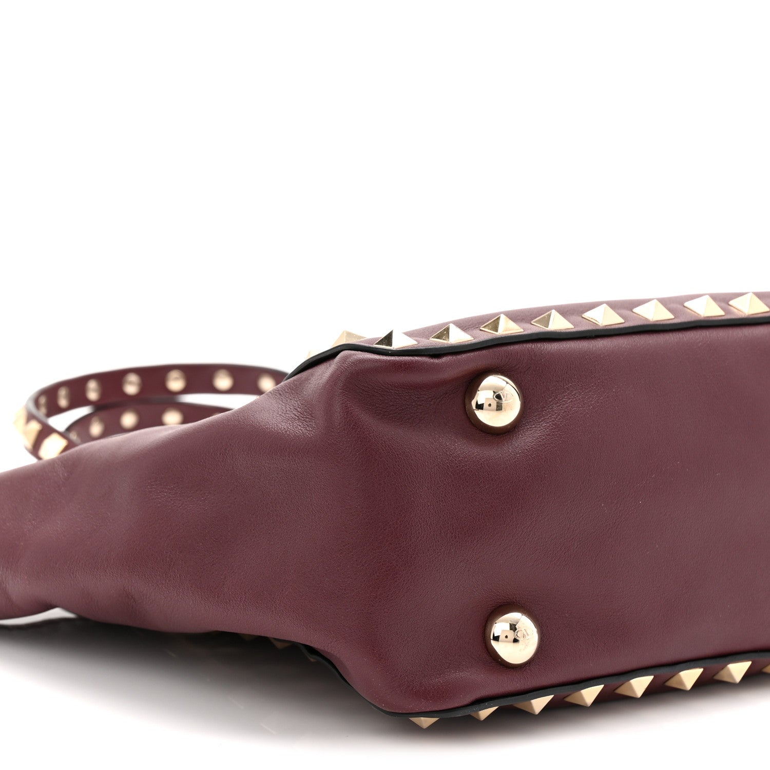 Valentino Garavani Vitello Mini Rockstud Tote Rubin 8 of 9