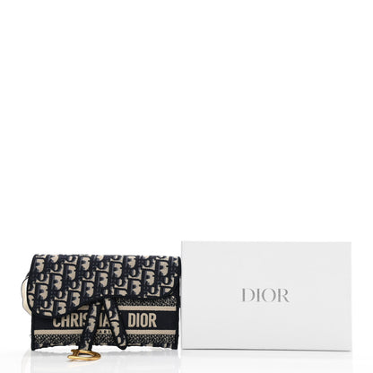 Christian Dior Oblique Slim Saddle Pouch Blue 12 of 12