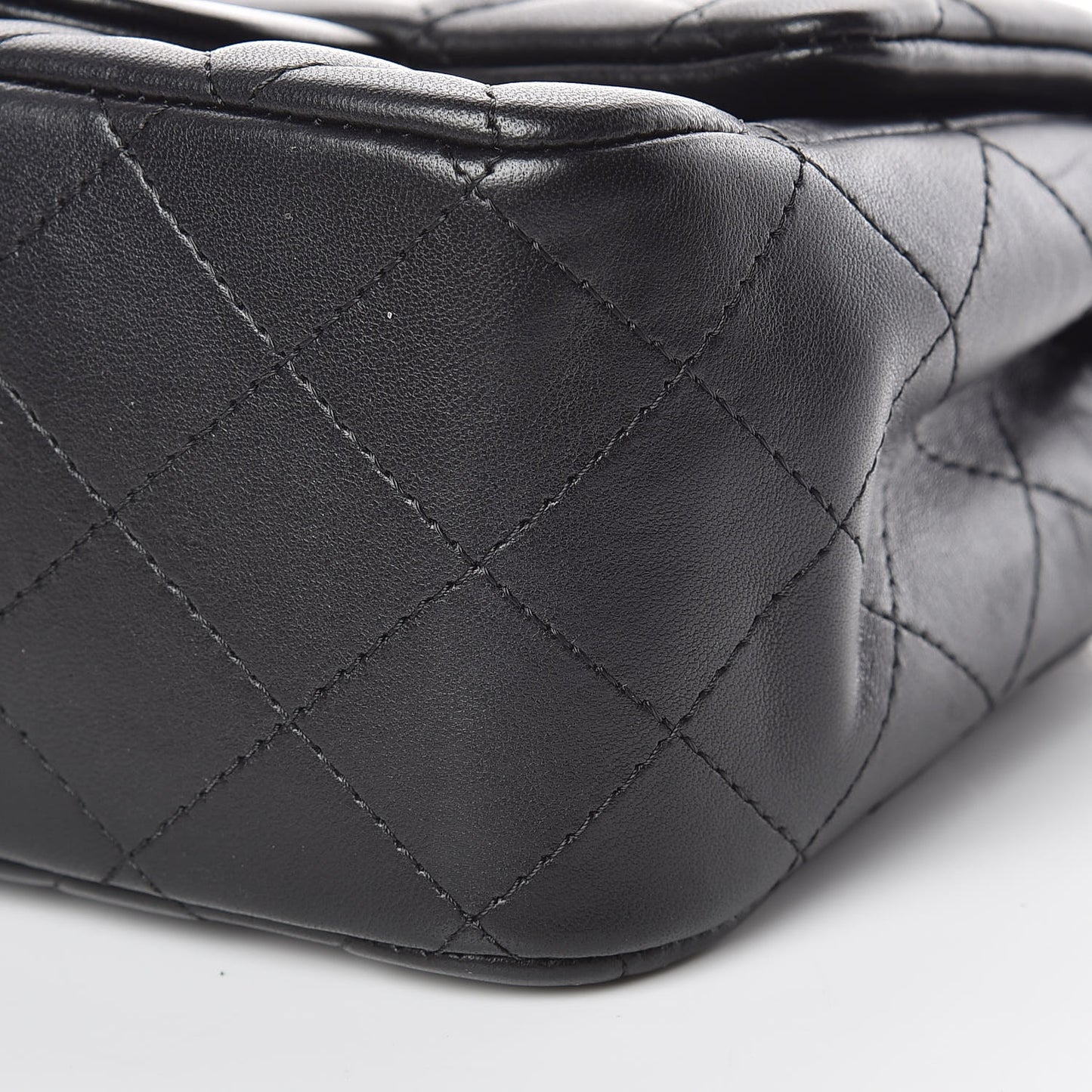 Lambskin Quilted Mini Square Flap Black