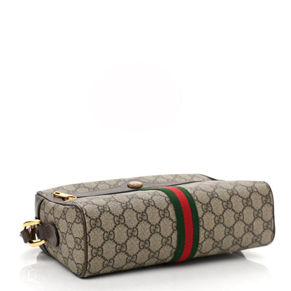 Gucci GG Supreme Monogram Web Small Ophidia Shoulder Bag Brown 4 of 10