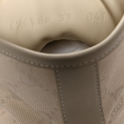 Gucci Washed Cotton GG Monogram Calfskin Womens High Top Sneakers 37 White Mystic White Great White 6 of 7