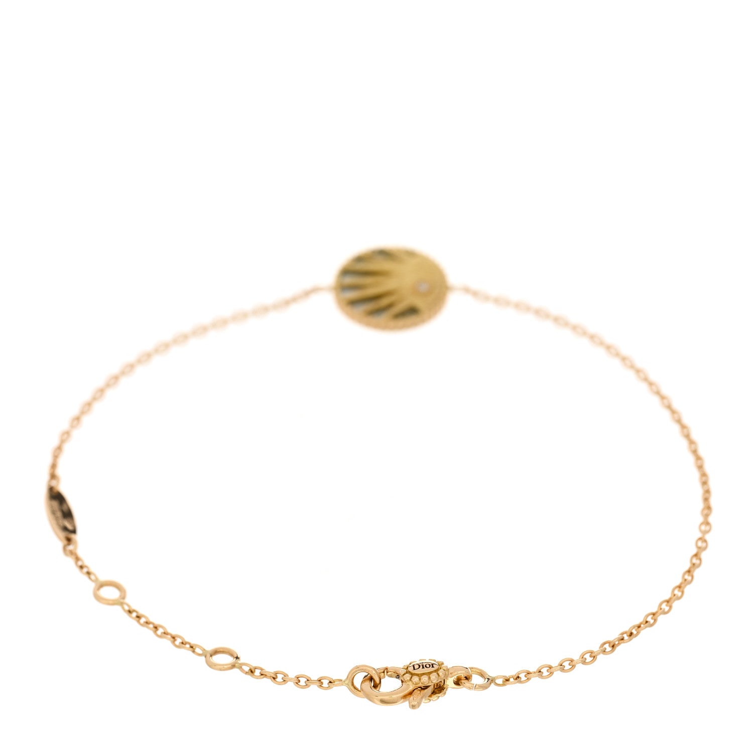 Christian Dior 18K Yellow Gold Diamond Black Onyx Mother of Pearl Rose Celeste Bracelet 2 of 5