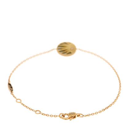 Christian Dior 18K Yellow Gold Diamond Black Onyx Mother of Pearl Rose Celeste Bracelet 2 of 5