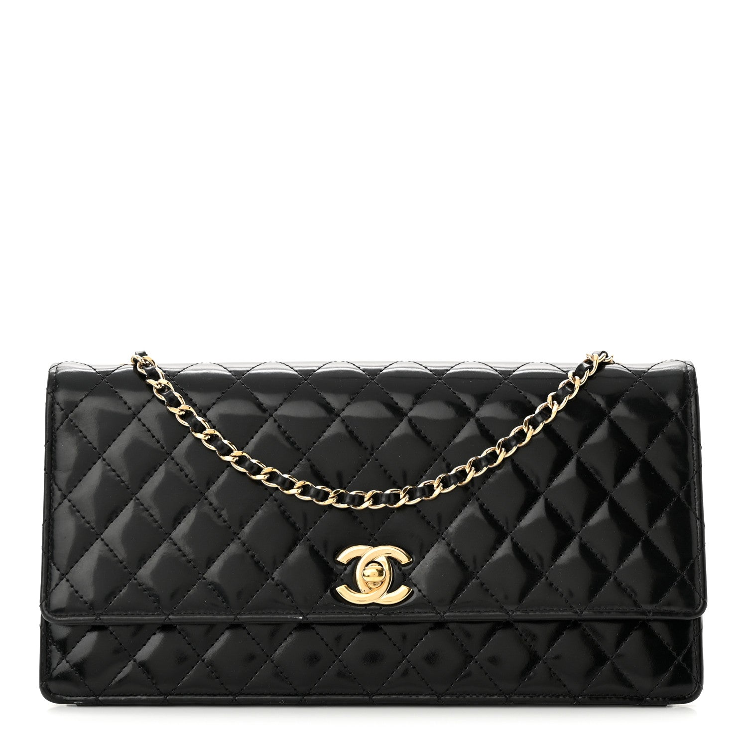 Chanel Patent Quilted Medium Single Flap Black 1 of 14