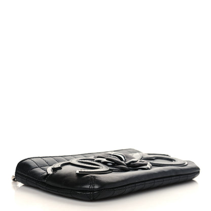 Chanel Lambskin Camellia No. 5 Chain Pouch Black 3 of 9