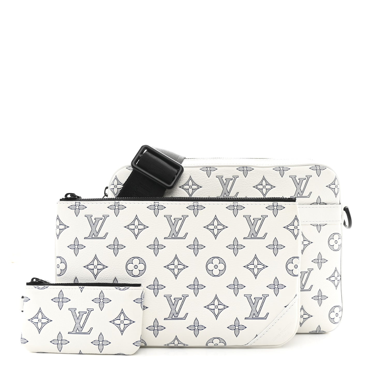 Monogram Shadow G65 Trio Messenger White