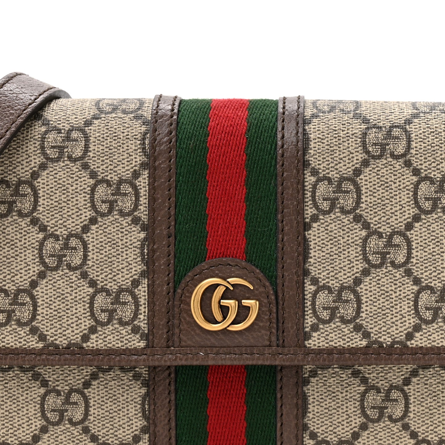 GG Supreme Monogram Web Ophidia Crossbody Wallet Beige Ebony New Acero