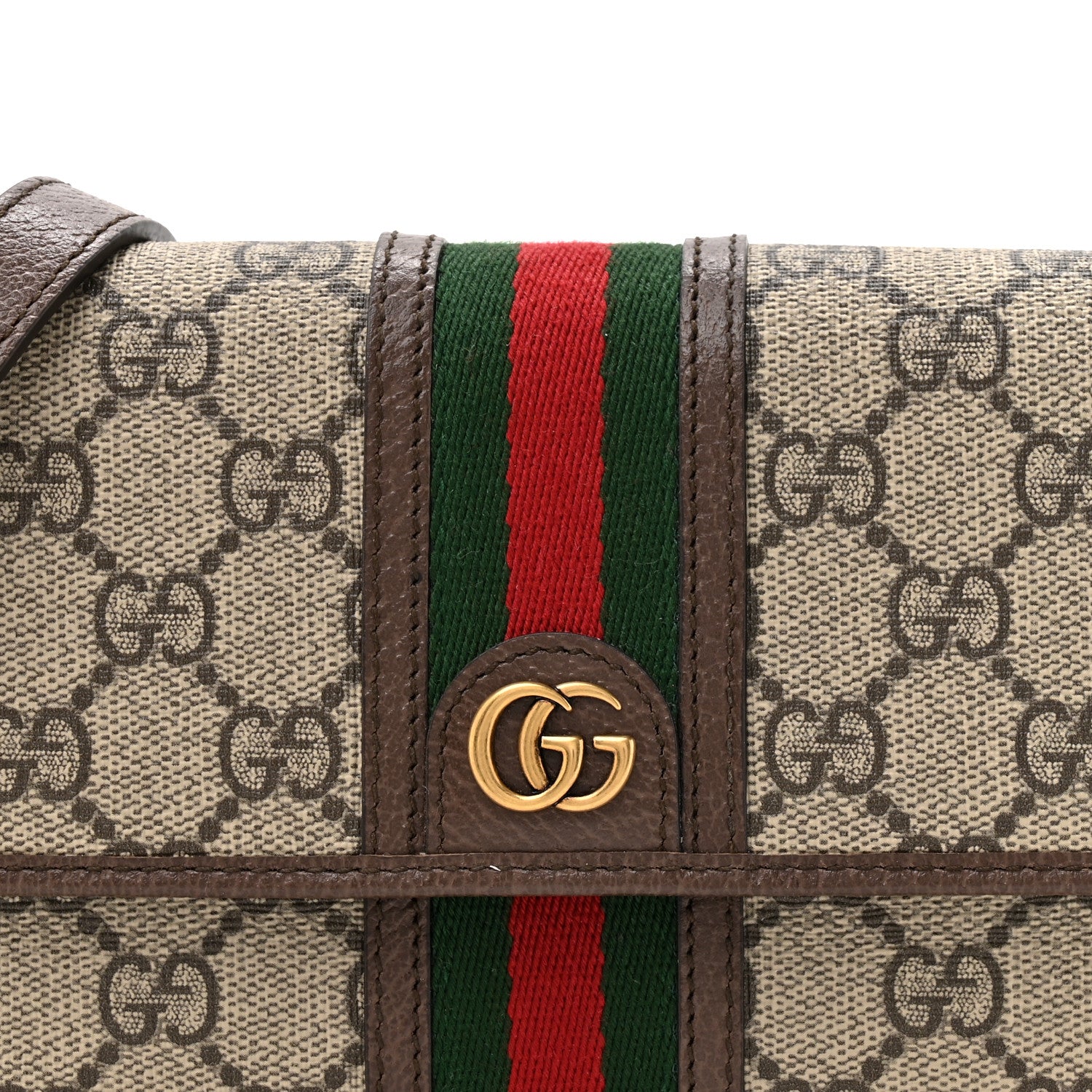 Gucci GG Supreme Monogram Web Ophidia Crossbody Wallet Beige Ebony New Acero 8 of 11