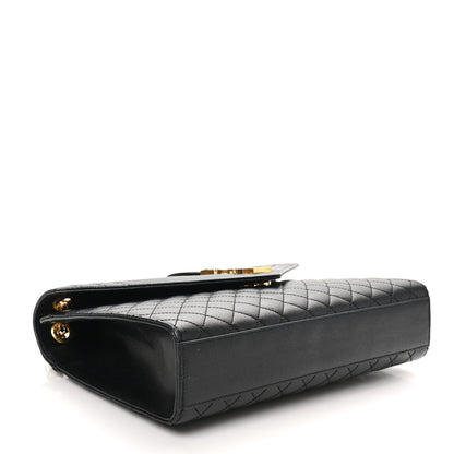 Saint Laurent Grain De Poudre Textured Mixed Matelasse Large Triquilt Monogram Satchel Black 4 of 10