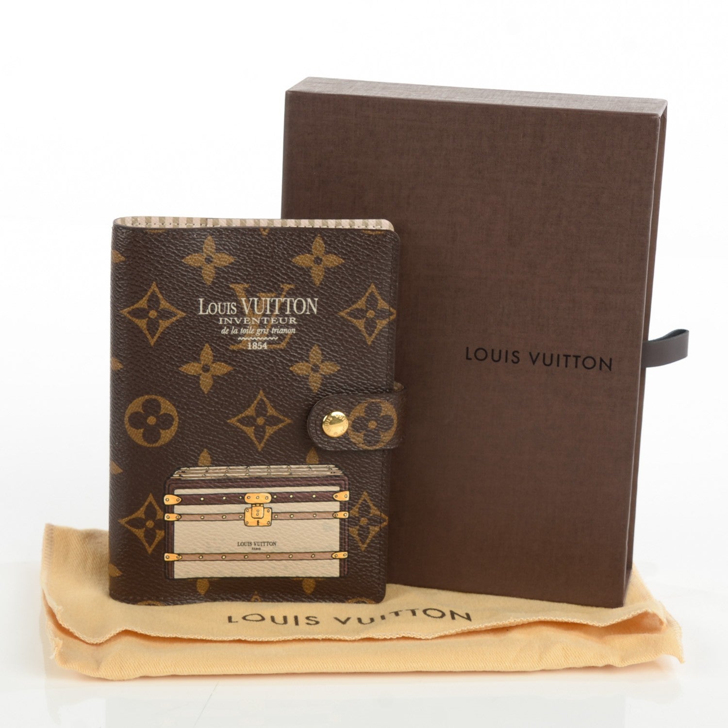 Louis Vuitton Monogram Trunks and Locks Small Ring Agenda Cover 5 of 8