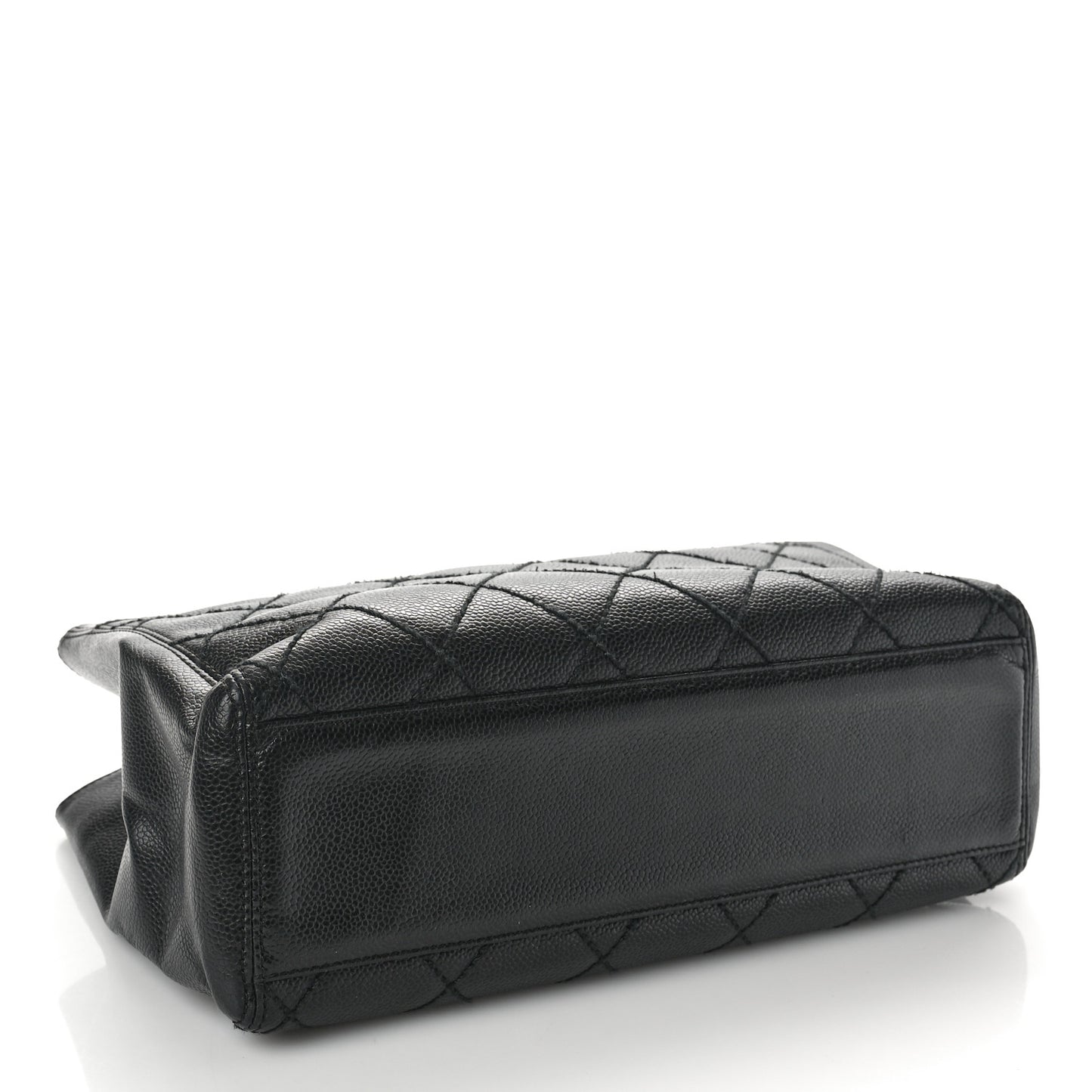 Caviar Quilted Shopping Tote Black