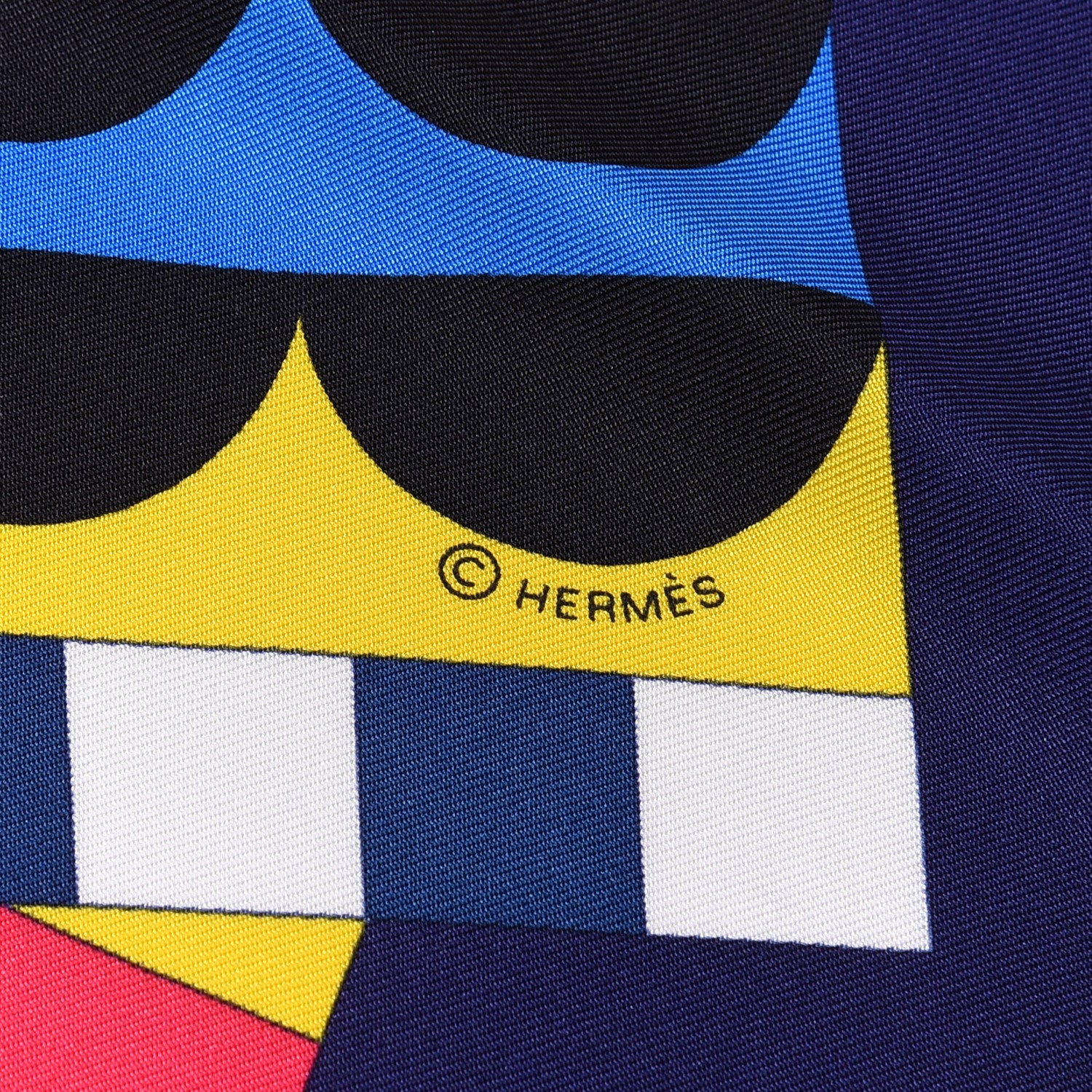 Hermes Silk Cheval de Fette Scarf 90 Indigo Jaune Vif 4 of 5