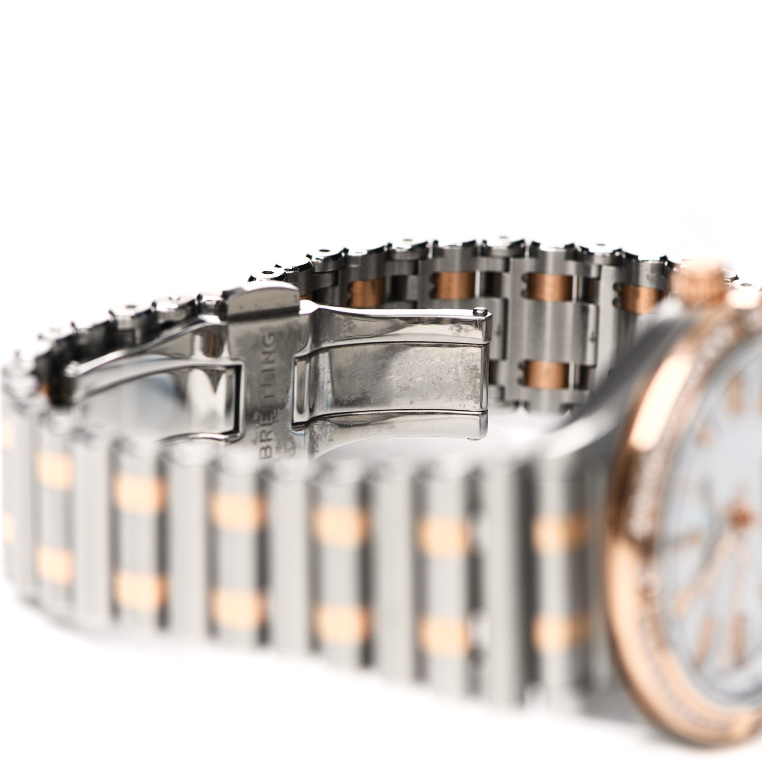 Breitling Stainless Steel 18K Rose Gold Diamond Bezel 36mm Chronomat Automatic Watch U10380 5 of 6