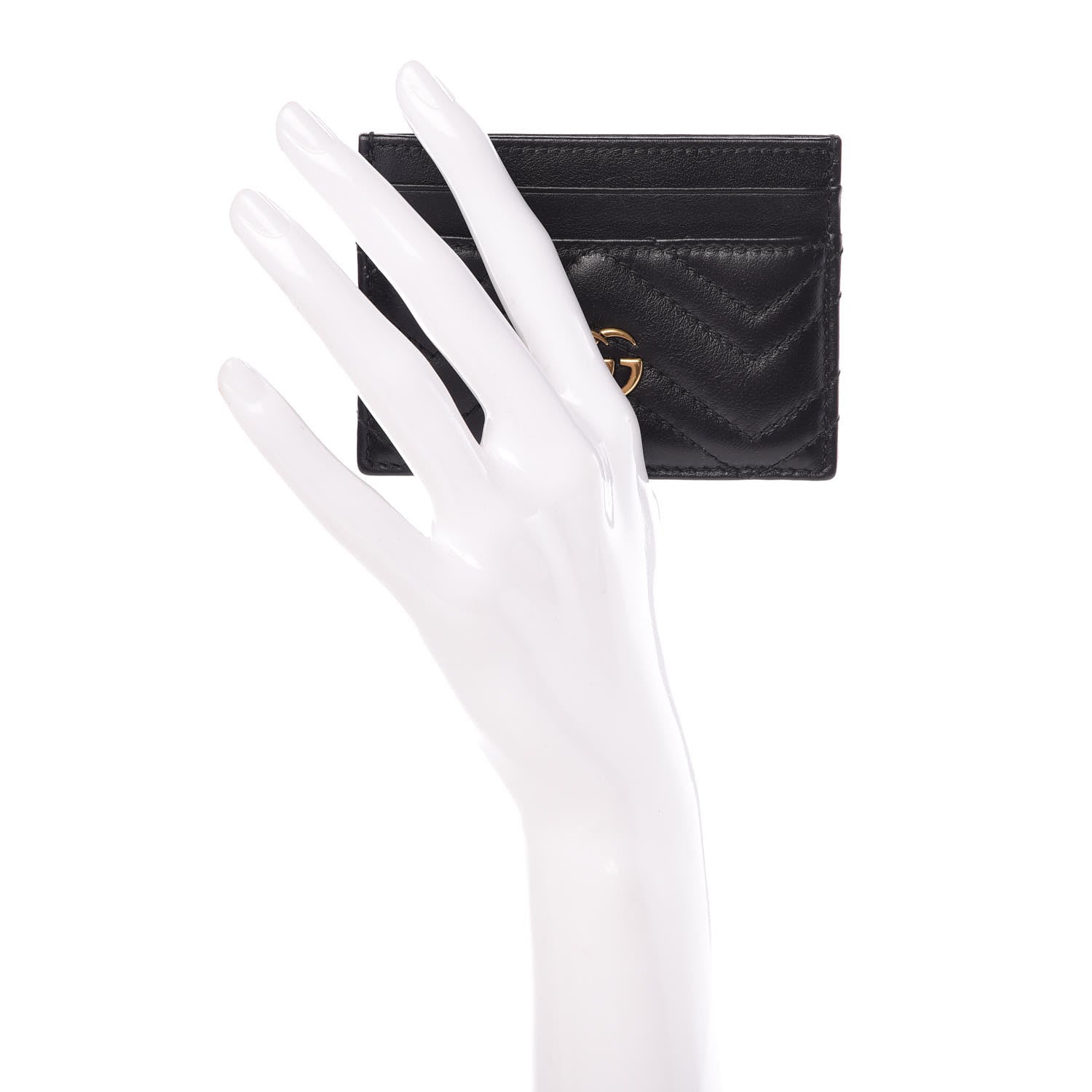 Gucci Calfskin Matelasse GG Marmont Card Holder Black 2 of 8