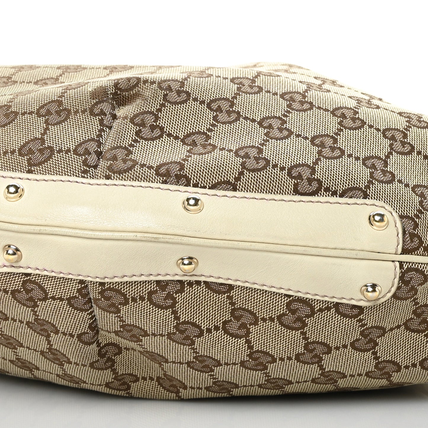 Monogram Large Biba Studded Hobo Off White
