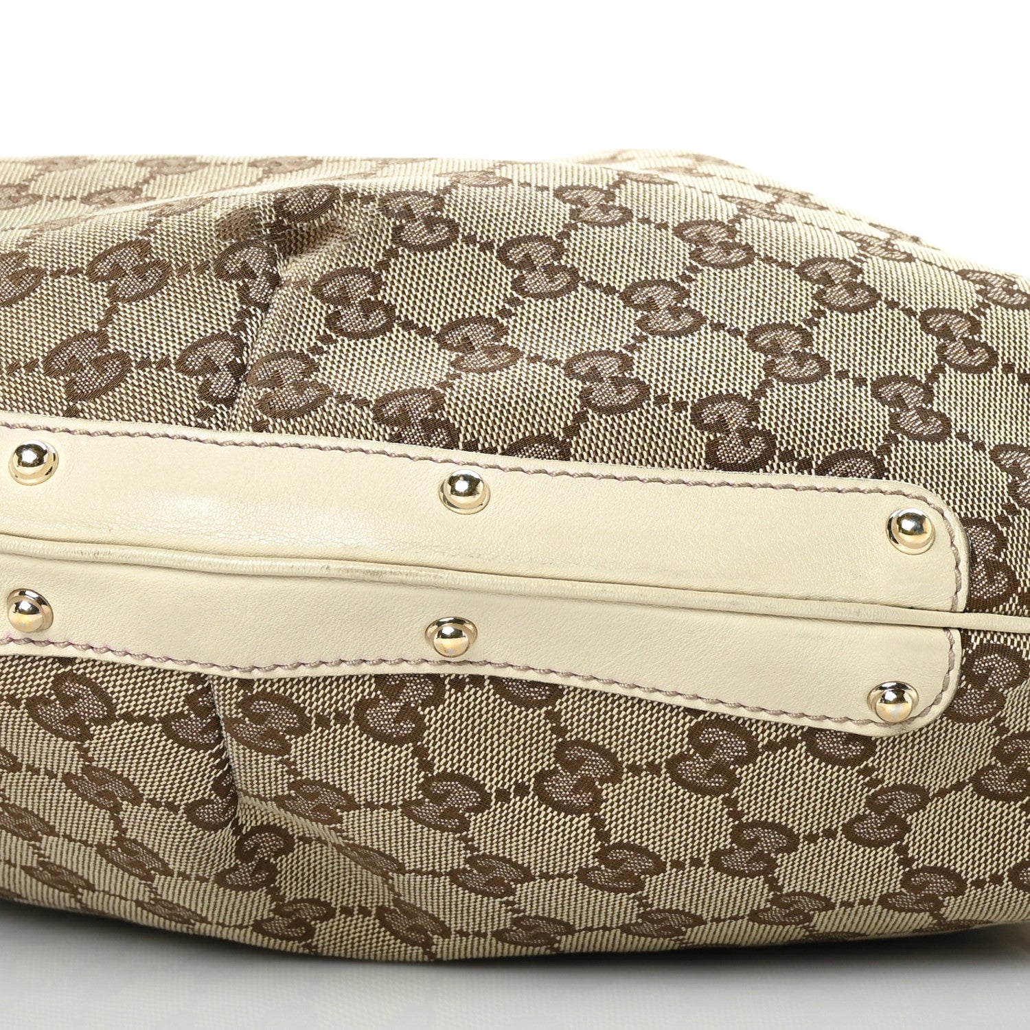 Gucci Monogram Large Biba Studded Hobo Off White 5 of 11