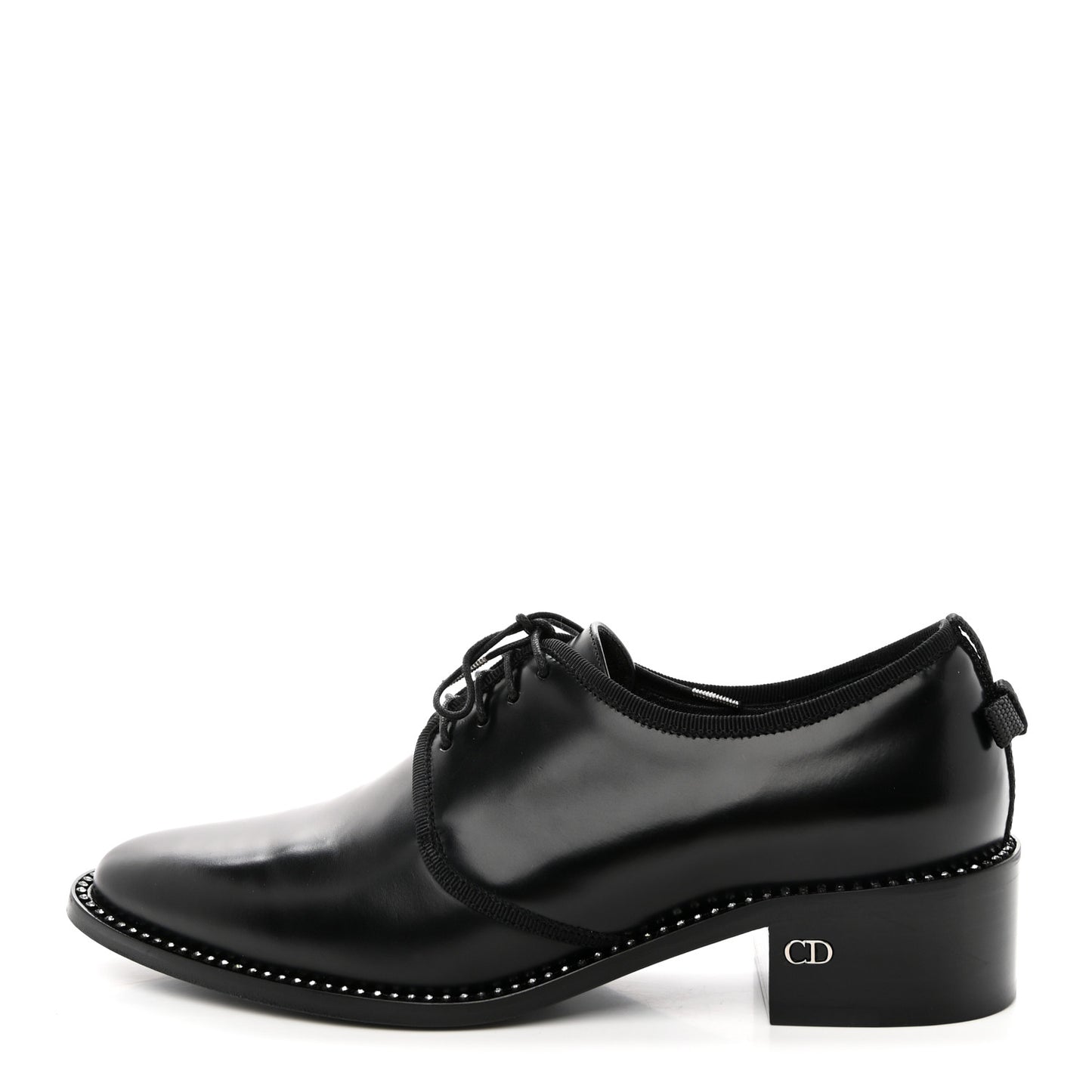 Glazed Calfskin Tomboy Lace Up 38 Black