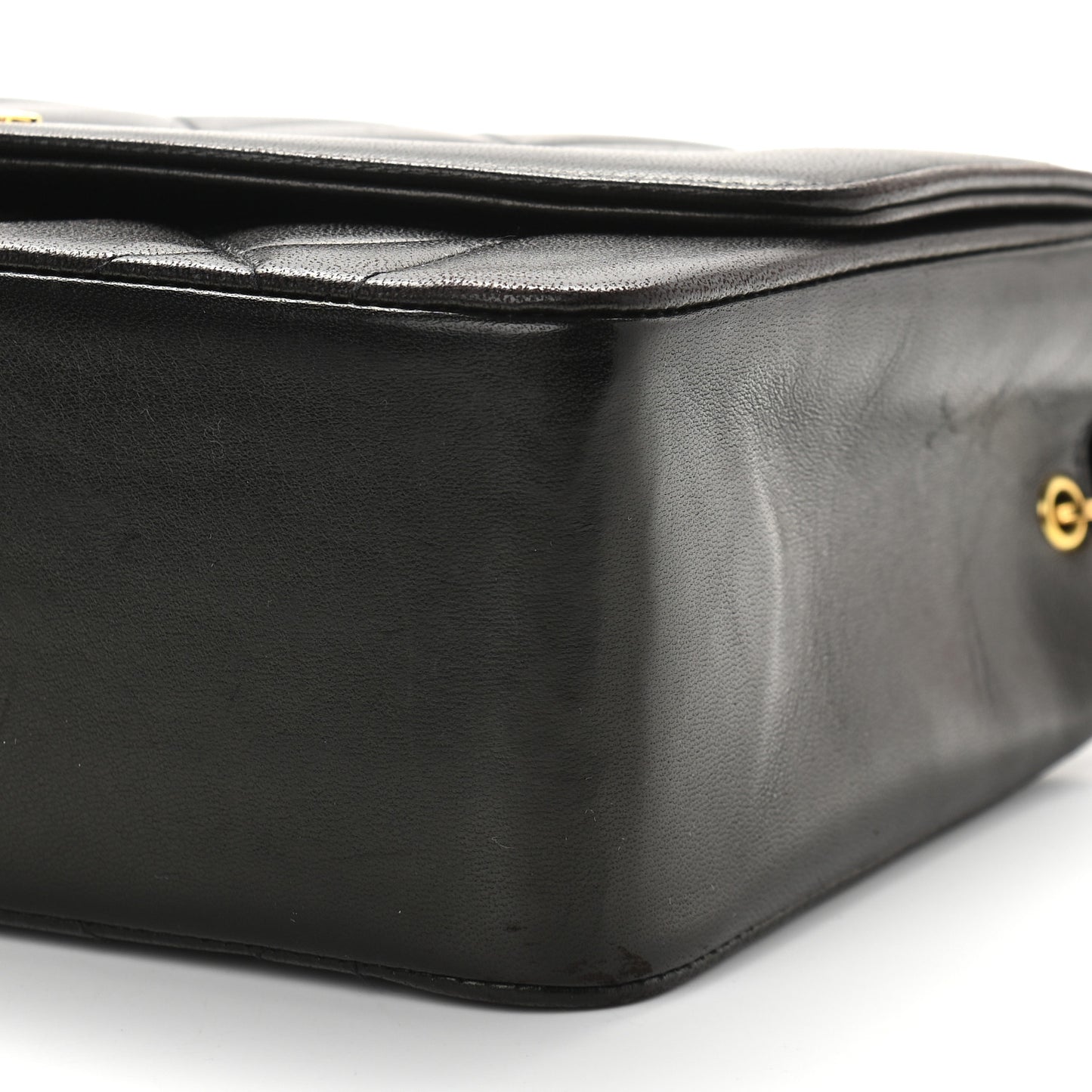 Lambskin Quilted Small Single Flap Black