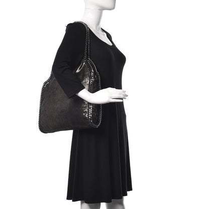 Stella McCartney Chamois Shiny Dotted Small Falabella Tote Ruthenium 2 of 10