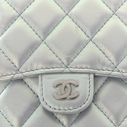 Chanel Iridescent Lambskin Quilted CC Phone Holder Blue 12 of 12