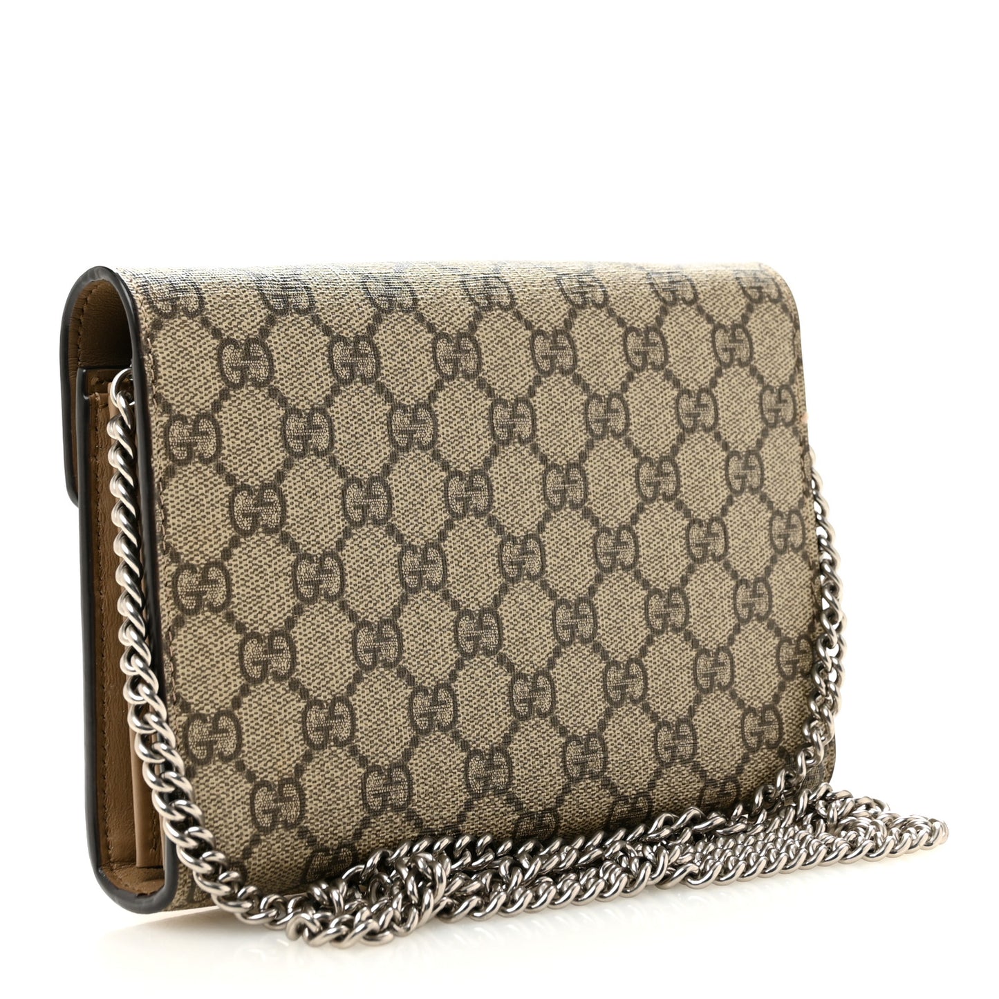 GG Supreme Monogram Mini Dionysus Chain Wallet Beige Taupe
