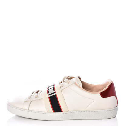 Gucci Calfskin Stripe Womens New Ace Sneakers 40 New Mystic White Ecru Red Flame 1 of 12