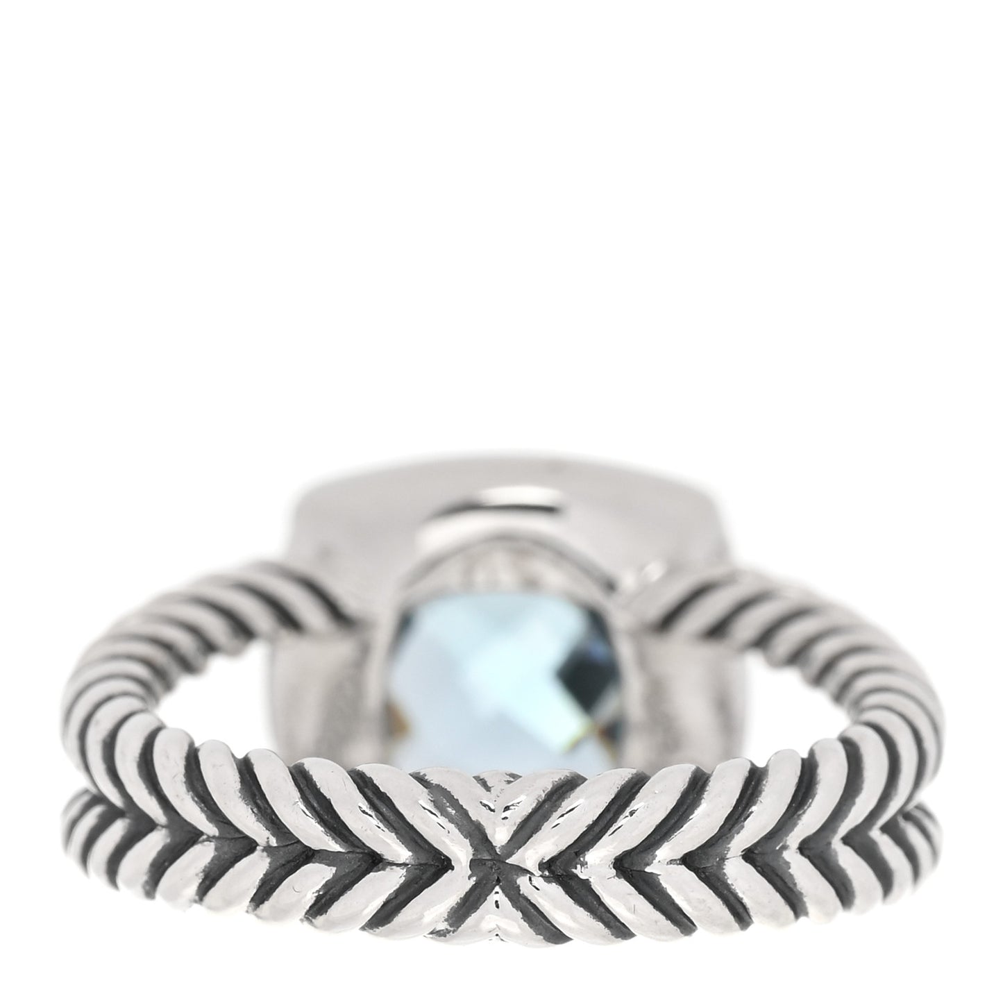 Sterling Silver Sapphire Blue Topaz 7mm Petite Albion Ring 52 6