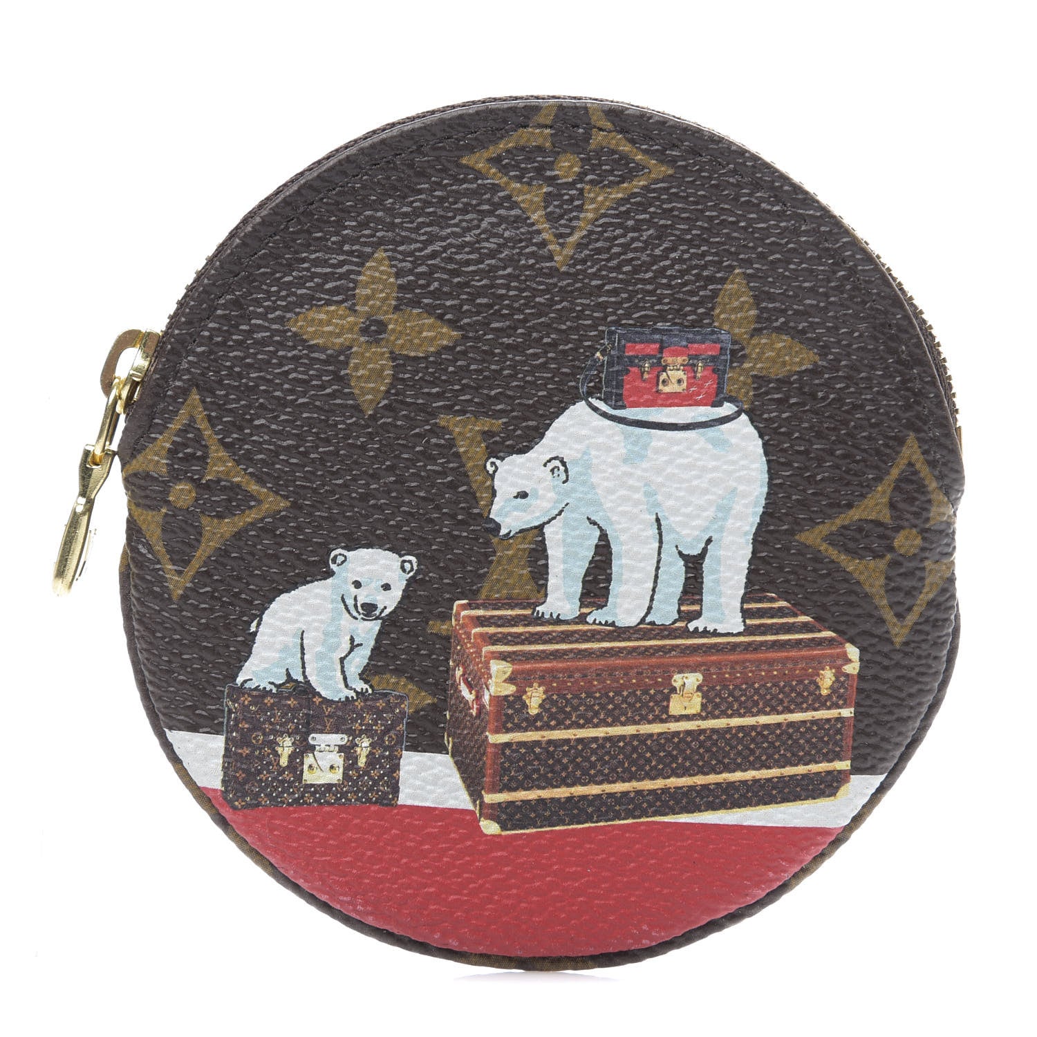 Louis Vuitton Monogram 2017 Christmas Animation Round Coin Purse 1 of 8