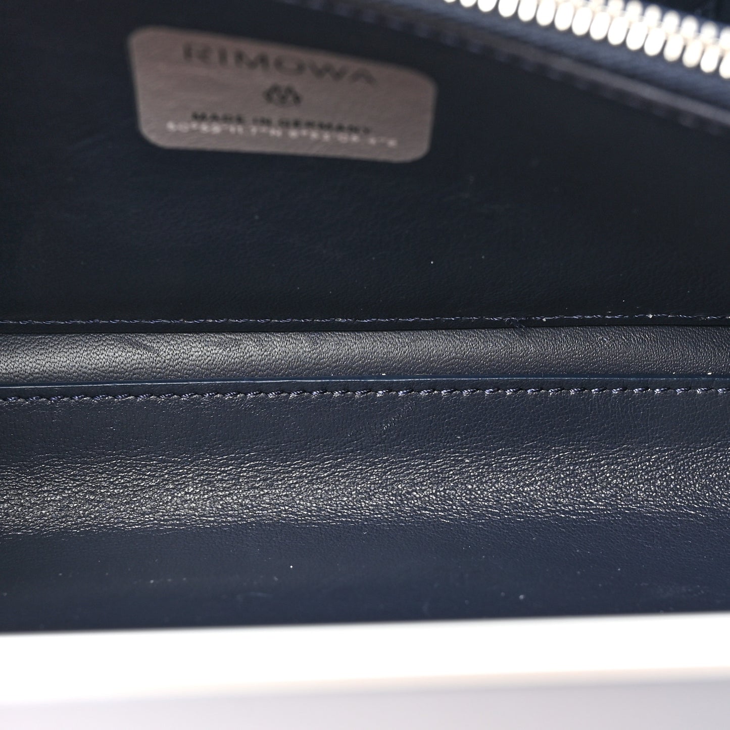 X RIMOWA Aluminum Personal Clutch On Strap Bleu