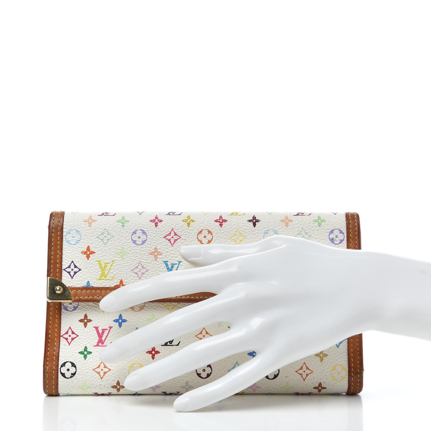 Louis Vuitton Monogram Multicolor Porte Tresor International Wallet White 2 of 6