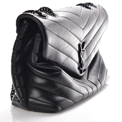 Saint Laurent Calfskin Y Quilted Monogram Medium Loulou Chain Satchel Black 10 of 10